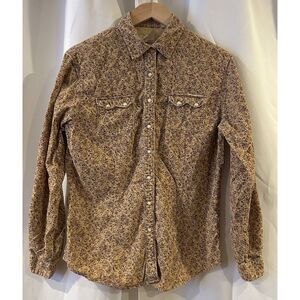Vintage Wrangler Floral Pearl Snap Button Up Western Long Sleeve‎